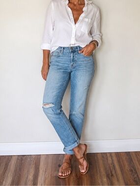 Hudson jeans Krista straight crop roll cuff size 26